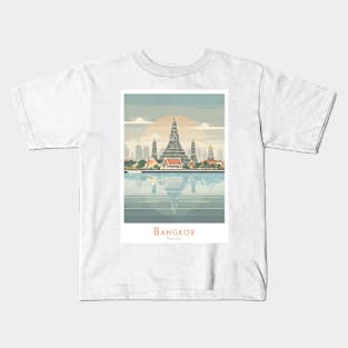 Retro Vintage Wat Arun Bangkok - Thailand Reflections Kids T-Shirt